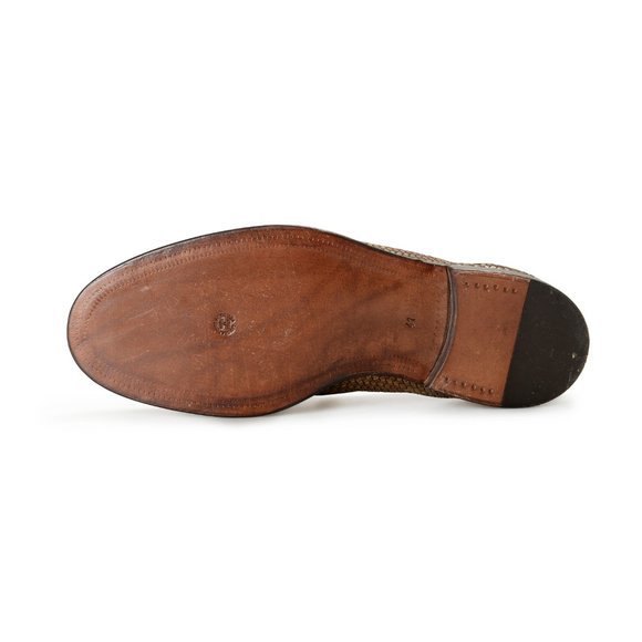 Officina Slowear Men\'s Brown Braided Leather Slip On Loafers Shoes sz 9 10 10.5